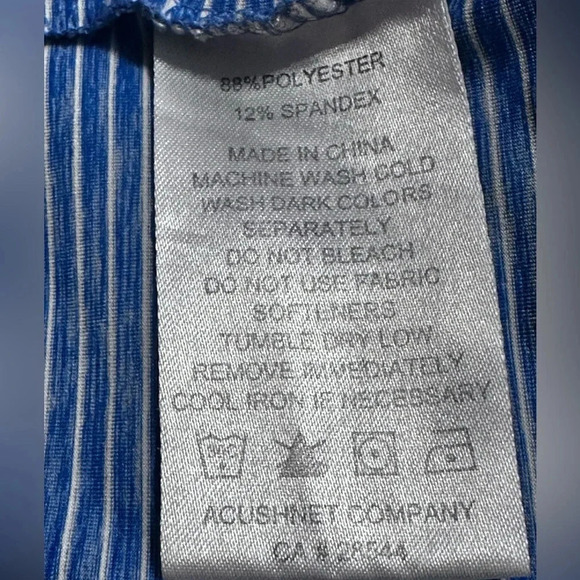 FOOTJOY Lisle Blue & White Micro Striped Mens Golf Polo Shirt Stretchy size XL - Picture 9 of 9